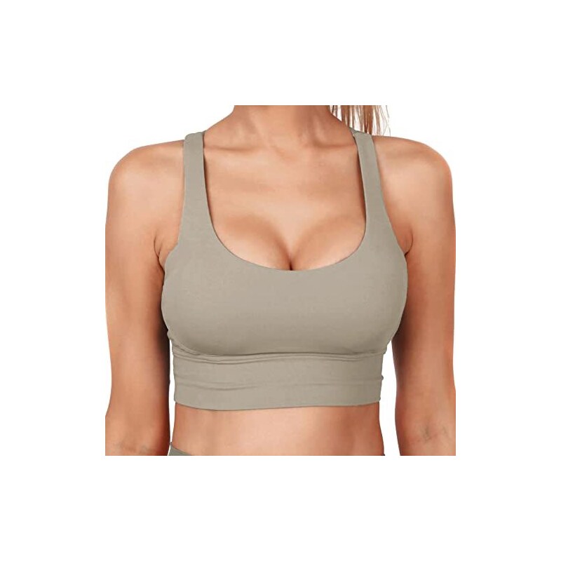Keerlonno Reggiseno Sportivo Donna Fitness Sostegno Forte, Yoga Reggiseni Push up Imbottito Jogging Scollo a V Top Fitness Imbottito Reggiseni Sportivi da Donna Imbottiti con Spalline