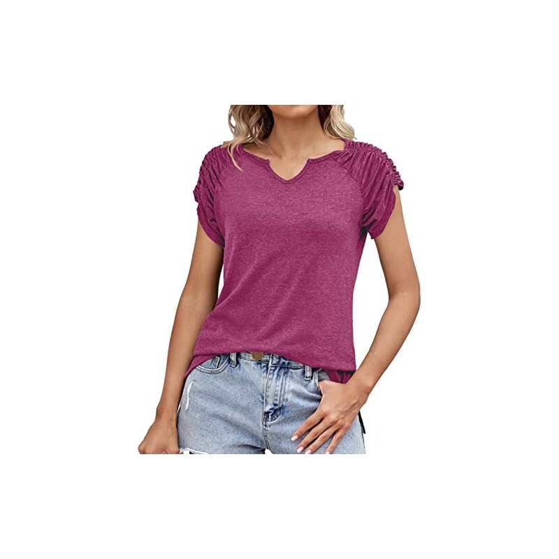 DAIHAN Crop Top Donna Maniche Corte – T-shirt Morbida Scollo Rotondo, Estate, Colore Unico - 2