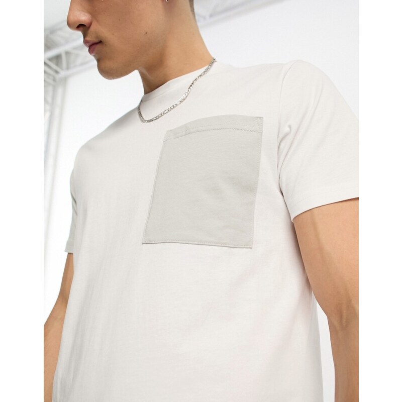 Another Influence - T-shirt vestibilità classica color block bianca-Bianco