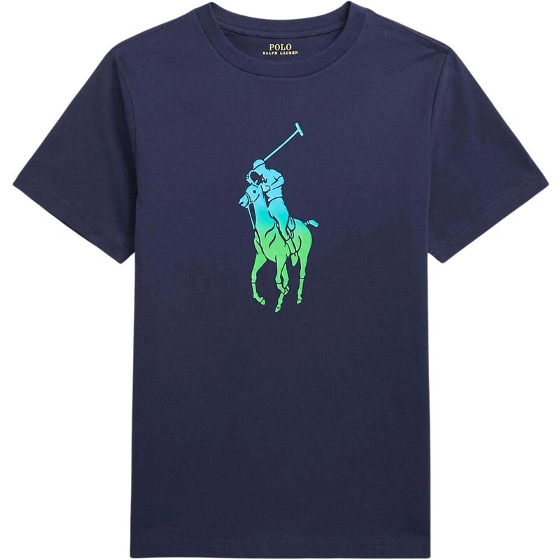 Polo Ralph Lauren T-shirt Blu A Maniche Lunghe Per Neonati 320843804002