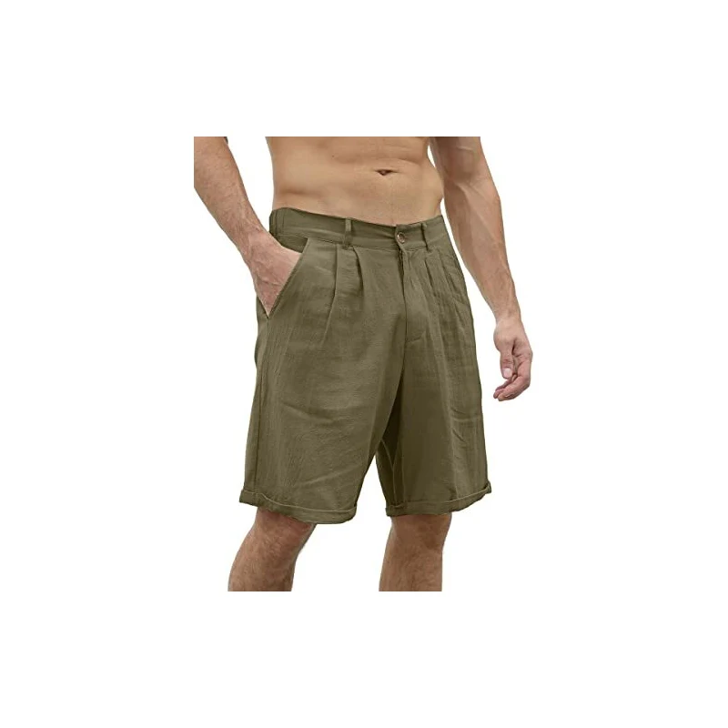 Bermuda Uomo In Lino E Cotone - Estivi, Comodi Con Coulisse - Foto 6