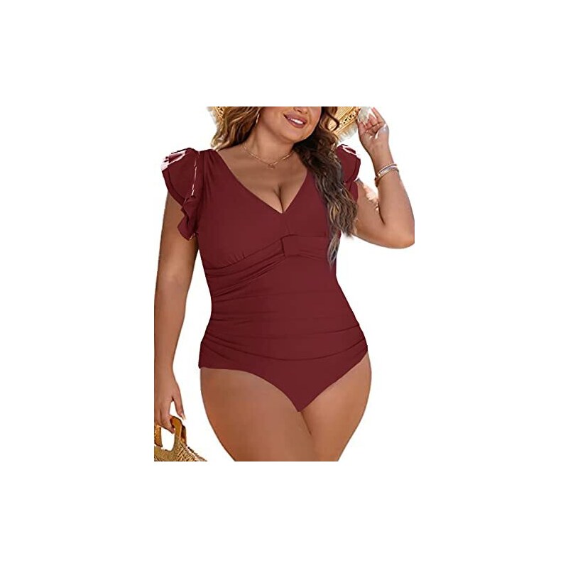 Costume Intero Donna Scollo A U Push Up - Vita Alta, Controllo Pancia, Schiena Scoperta, Beachwear Sexy - Foto 3