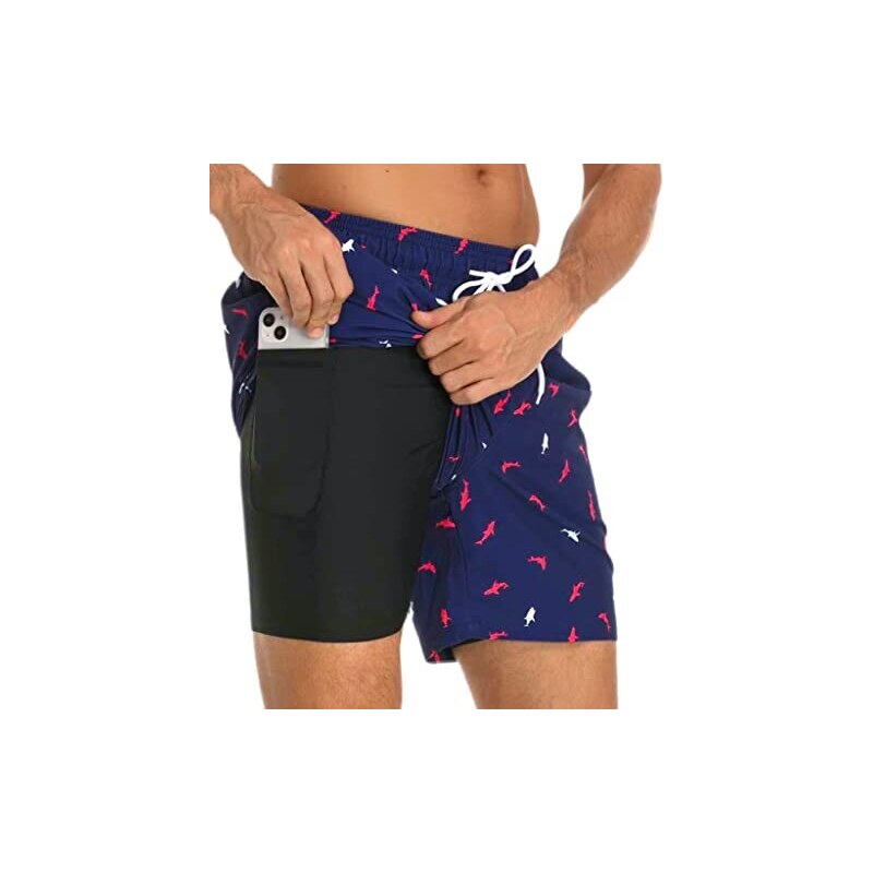 Costume Da Bagno Uomo Stampa Hawaiana - Asciugatura Rapida, Fodera In Rete, Poliestere/elastan - Foto 8