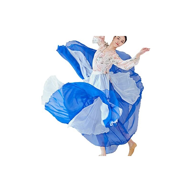 Gonna Lunga MUNAFIE In Raso Per Danza Del Ventre | Con Fessure Laterali | Taglia Unica (Vita 26.8-41.3 Pollici) - Foto 12