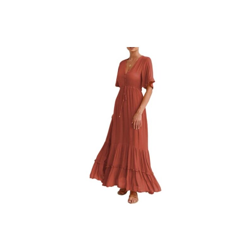 ORANDESIGNE Abito Cerimonia Donna Lungo Elegante Monospalla Maxi - Foto 3