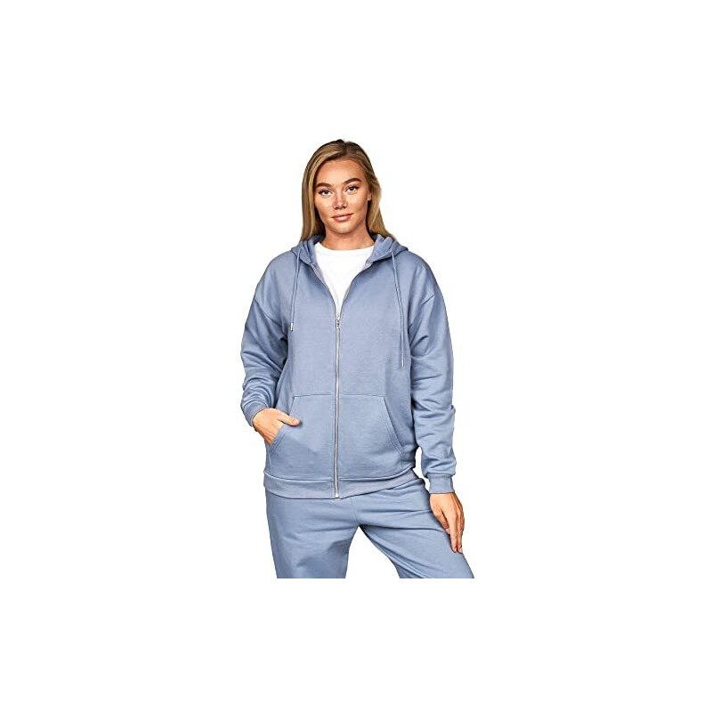 Juice Donna Fabrica Full Zip Felpa con cappuccio, Blu denim, S 