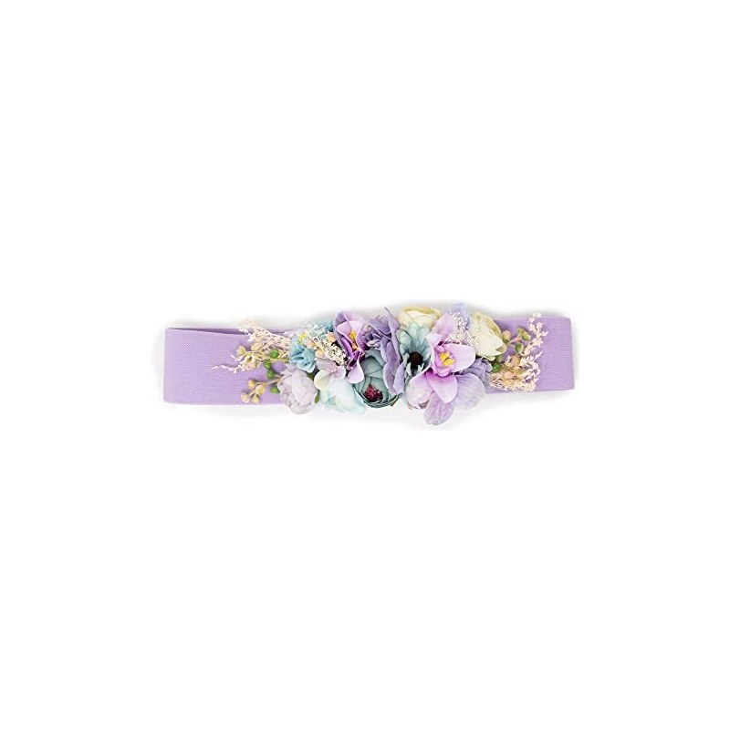 Cintura elastica rosa con fiori