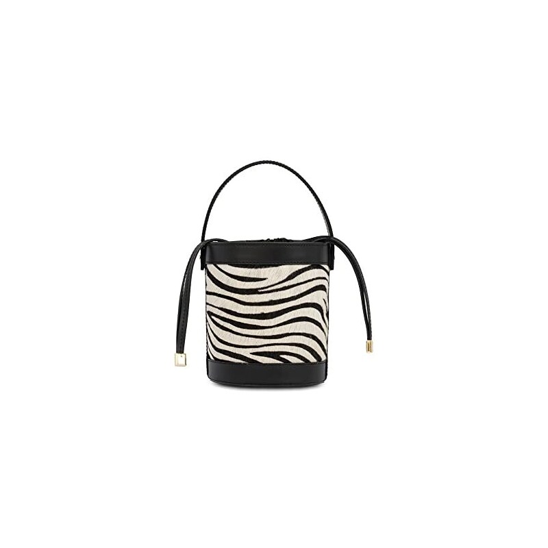 PELLETTERIA MARANT VIENNA Small Cavallino Borsa secchiello in Pelle Stampa  Animalier Zebrato