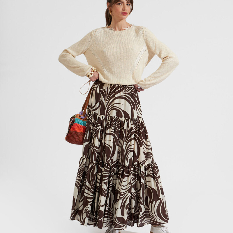 La DoubleJ Skirts gend - Big Skirt Watermarble S 80% Cotton 20% Silk