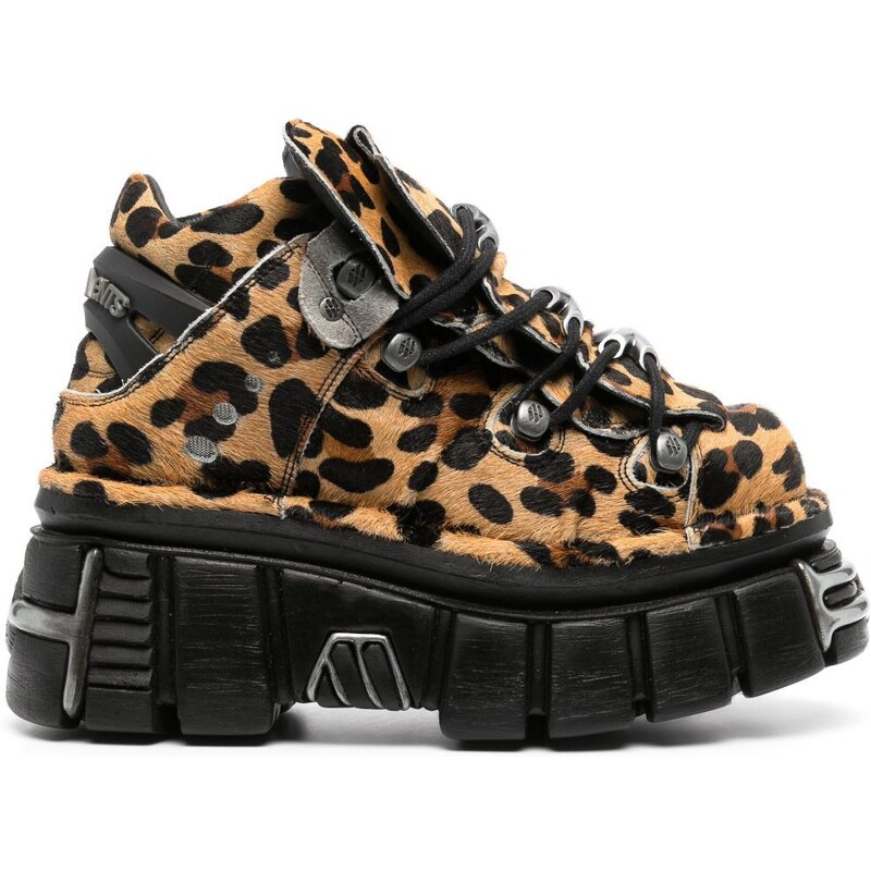 VETEMENTS Sneakers leopardate VETEMENTS x New Rock - Marrone