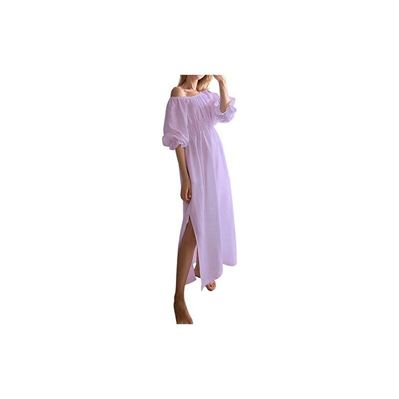 MJGkhiy Vestito Donna Elegante Estivo Mini Abito con Tasca e Coulisse Spalla Nuda Matrimonio da MJGkhiy Vestito Donna Elegante Estivo Mini Abito con Tasca e Coulisse Spalla Nuda Matrimonio da