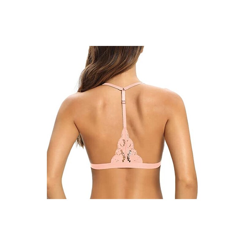Reggiseno Donna Con Stampa Farfalla - Push-Up Scollo A V, Chiusura Frontale E Schiena Scoperta - Comodo E Sexy - Taglie Dalla 34/75A Alla 52/120E