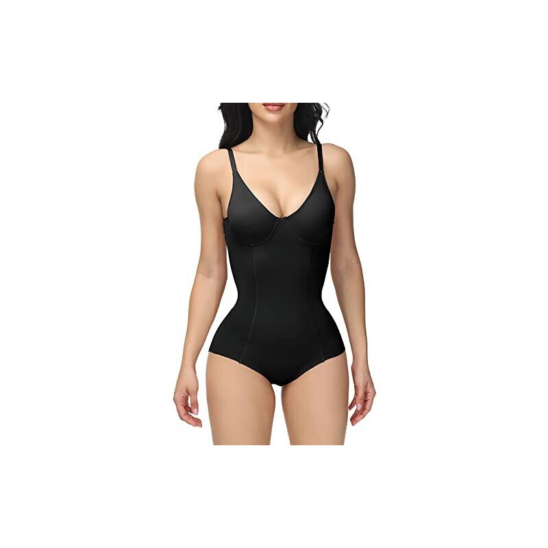 Body Modellante Donna - Shapewear Snellente Con Reggiseno Imbottito Rimovibile, Scollo A V, Pancera - Foto 4