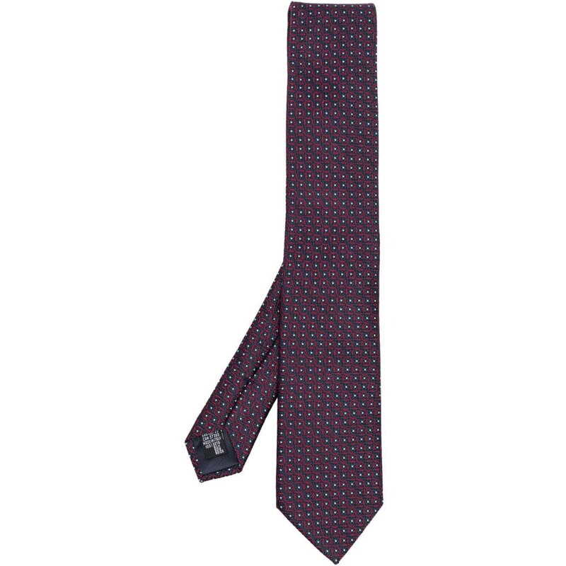 Cravate Slim Homme – Fantaisie Années 60 – Soie Fuchsia – Fabriquée En Italie – Neuf