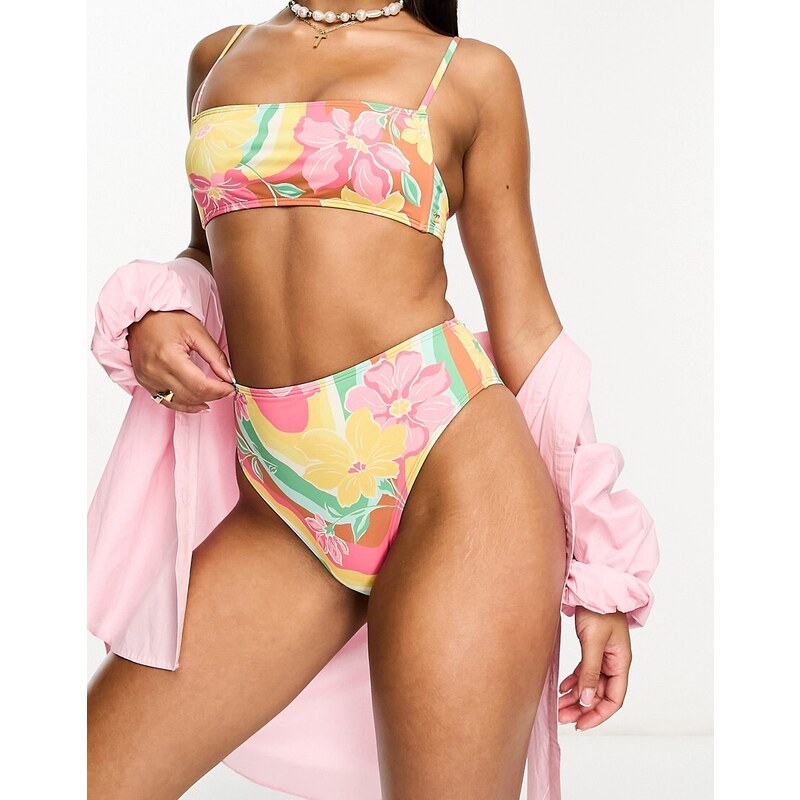 Billabong - Chasin Sunbeams - Slip bikini a vita alta con stampa multicolore
