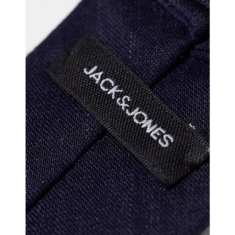 Jack & Jones - Cravatta in lino blu navy