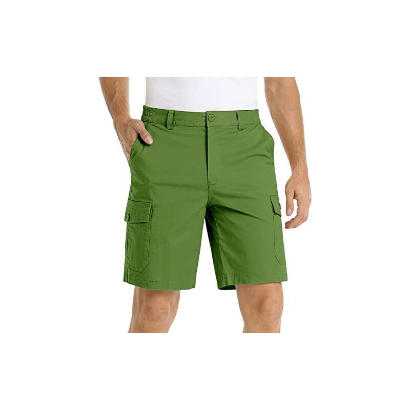 amropi Pantaloni Corti Uomo Pantaloncini Cargo in Cotone Casual Bermuda con Tasche Grigio,XL
