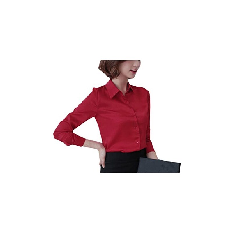 Top Elegante Donna,Camicetta In Raso Di Seta Da Donna Camicia A