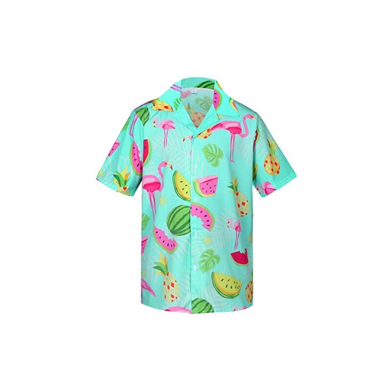 Camicie Hawaiane Bambini - Stampa Colorata Unisex Per Estate E Spiaggia | 2-14 Anni - Foto 5
