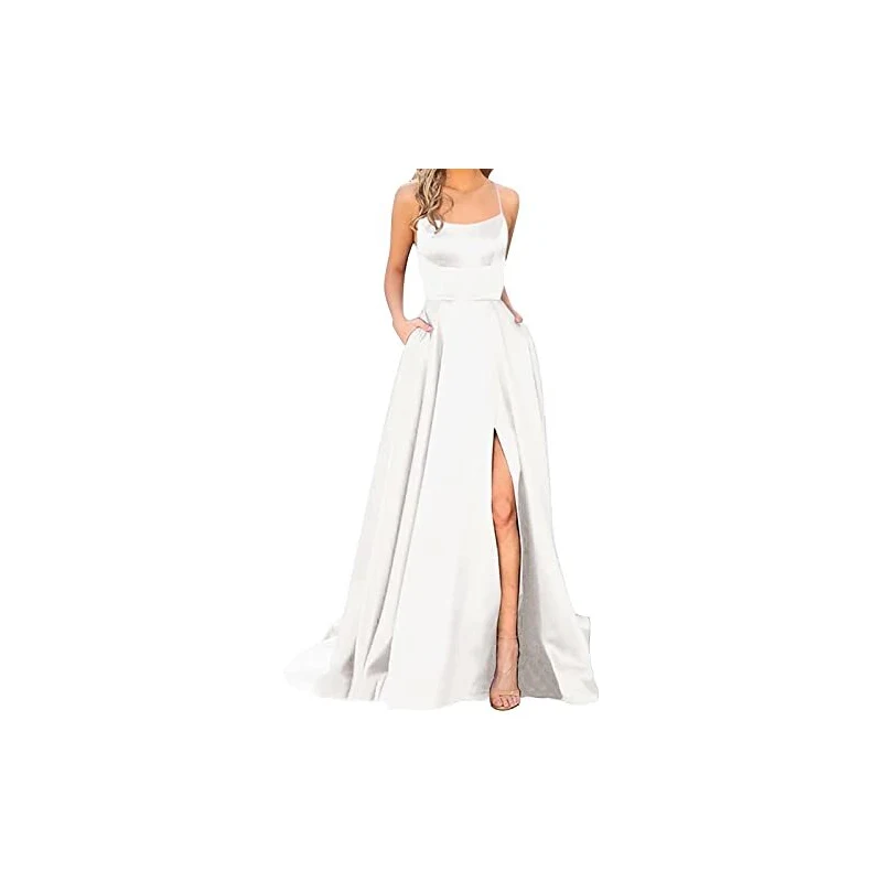 FASLOLSDP Abito da cocktail da donna elegante per matrimonio lungo da sera da sera da
