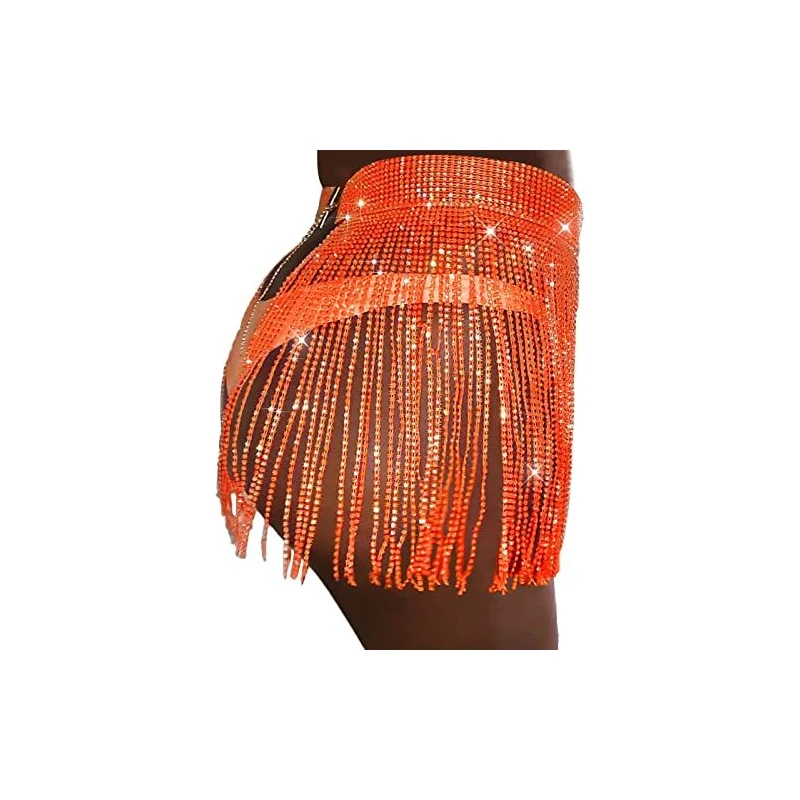 TPZORJX Gonna glitterata con paillettes e nappe per danza del