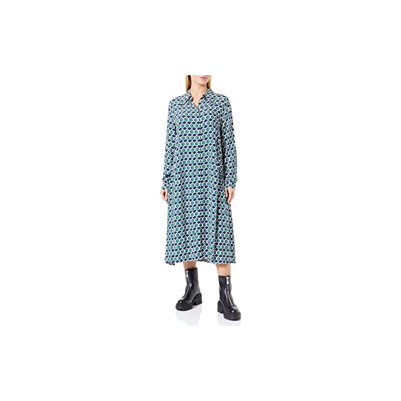 United Colors Of Benetton Vestito Donna Midi Manica Lunga - Maglia Morbida, Collo A Cratere, Fit Dritto