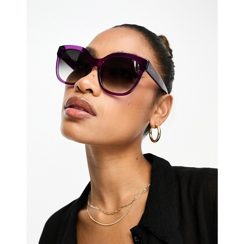 DIFF Eyewear DIFF - Maya - Occhiali da sole rotondi viola trasparenti da festival