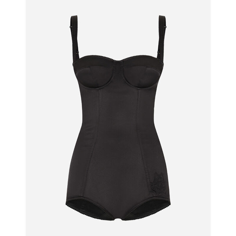Dolce & Gabbana Body intimo a balconcino in seta con dettagli in pizzo ...