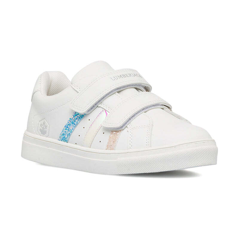 Sneakers da bambina bianche con strisce glitterate Lumberjack Zeta