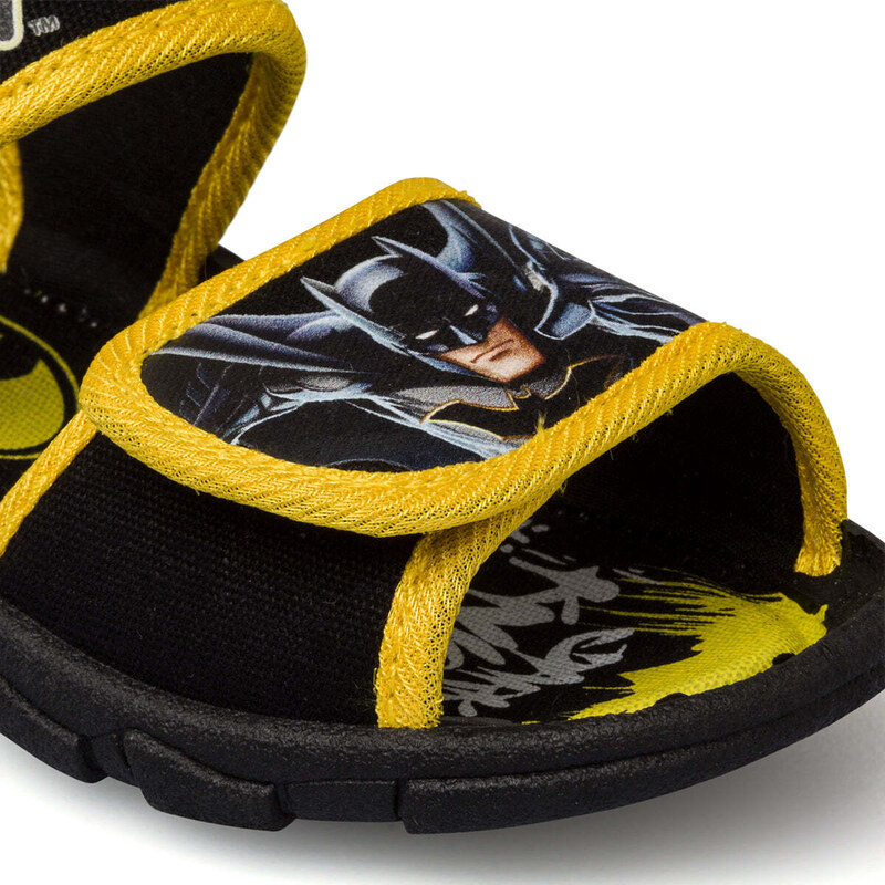 Sandali neri da bambino con stampa Batman