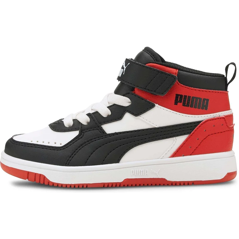 Sneakers alte bianche nere e rosse da bambino Puma Rebound JOY AC PS Stileo