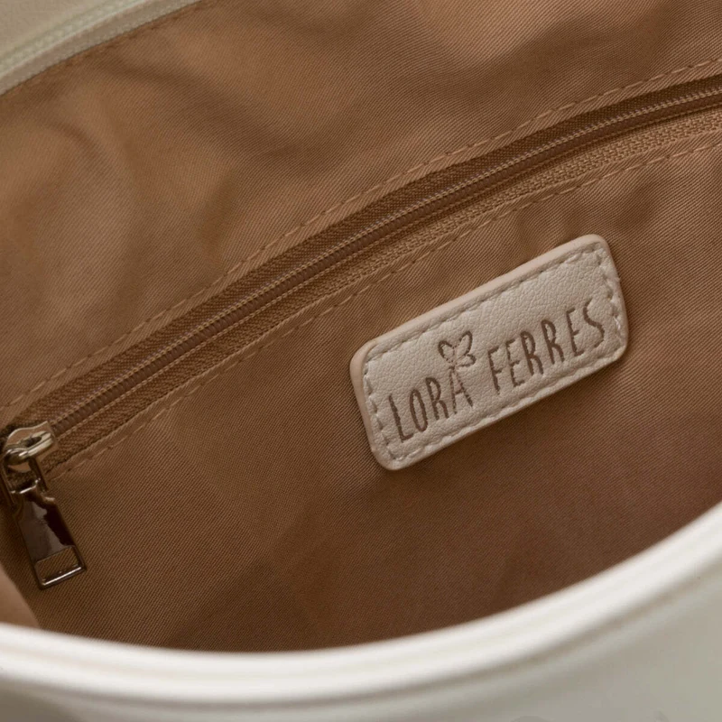Borsa a spalla bianca da donna Lora Ferres