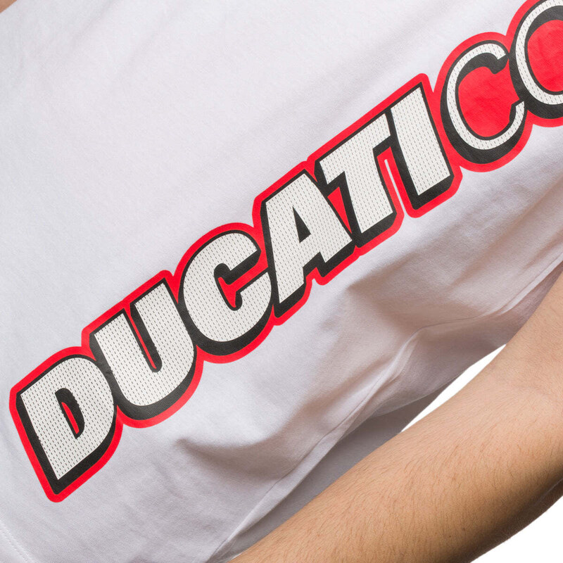 T-shirt bianca da uomo con logo Ducati Corse Sidecar