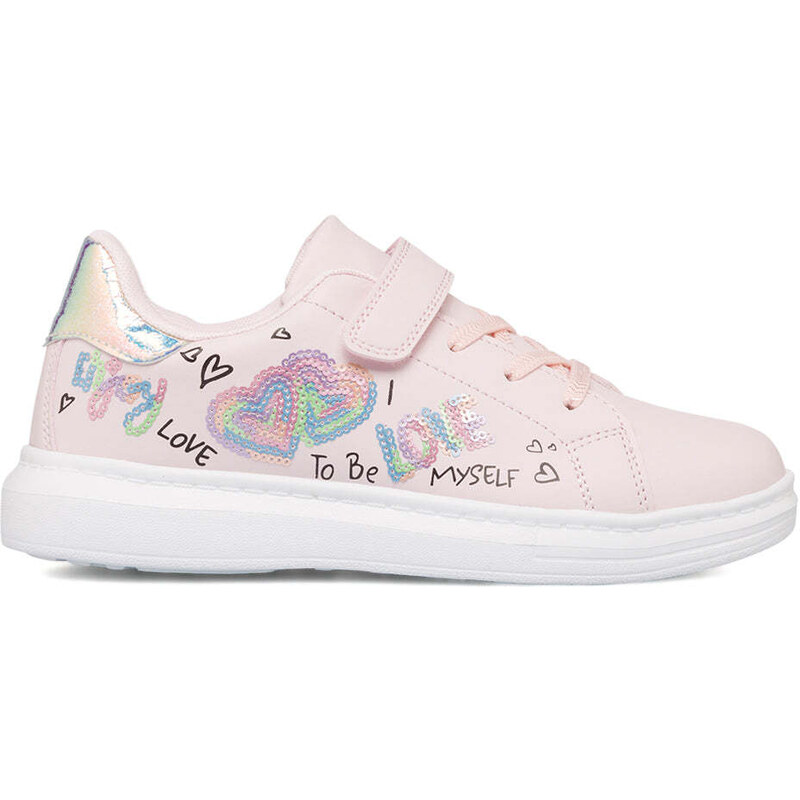 Sneakers rosa da bambina con paillettes arcobaleno Le scarpe di Alice