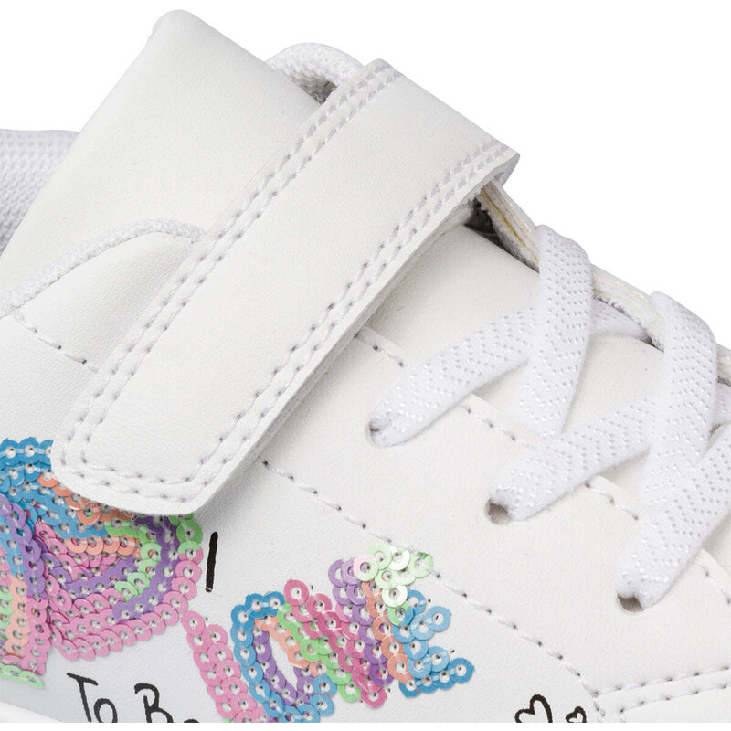 Sneakers bianche da bambina con glitter arcobaleno Le scarpe di Alice