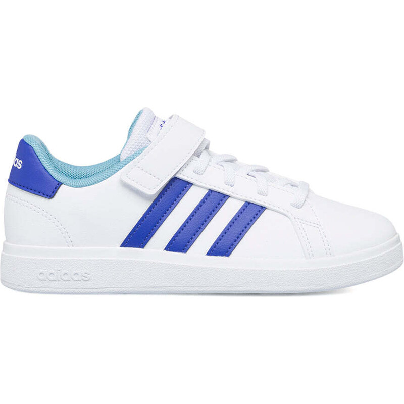 Sneakers bianche da bambino con strisce a contrasto adidas Grand Court 2.0 El K Stileo