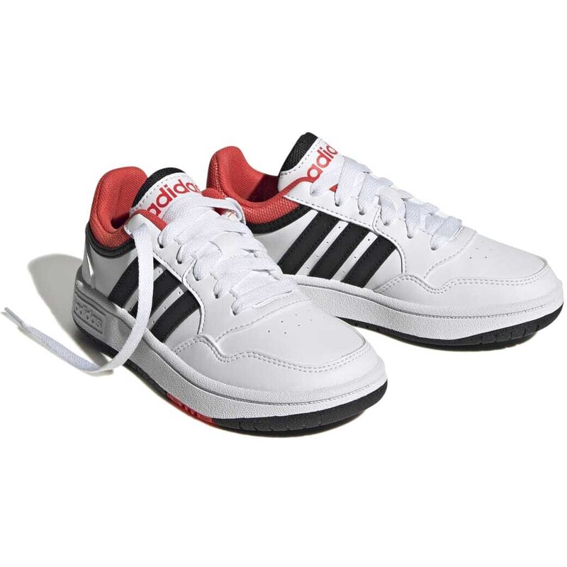 Sneakers bianche da ragazzo con design 3-stripes adidas Hoops 3.0 K