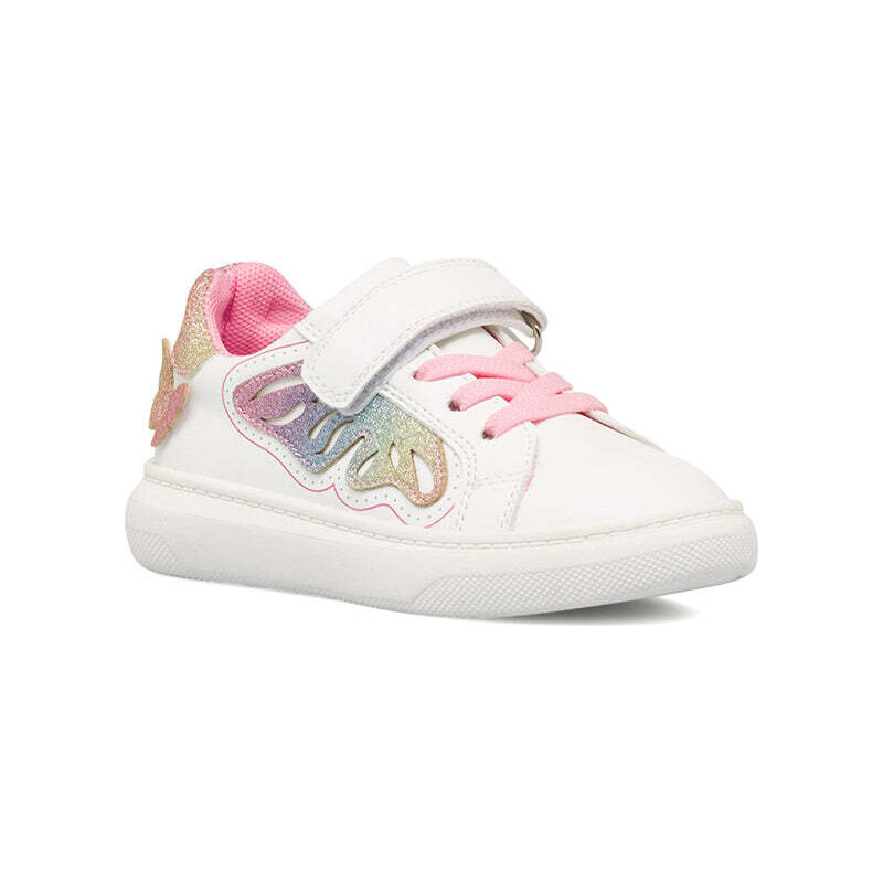 Sneakers bianche da bambina con farfalline glitterate Le scarpe di Alice