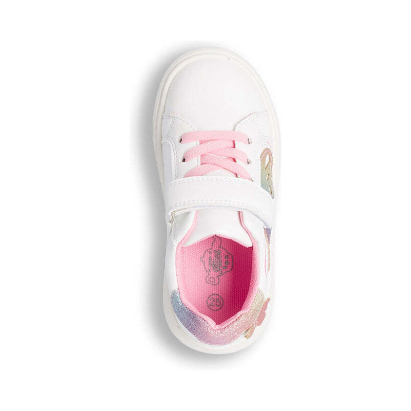 Sneakers bianche da bambina con farfalline glitterate Le scarpe di Alice