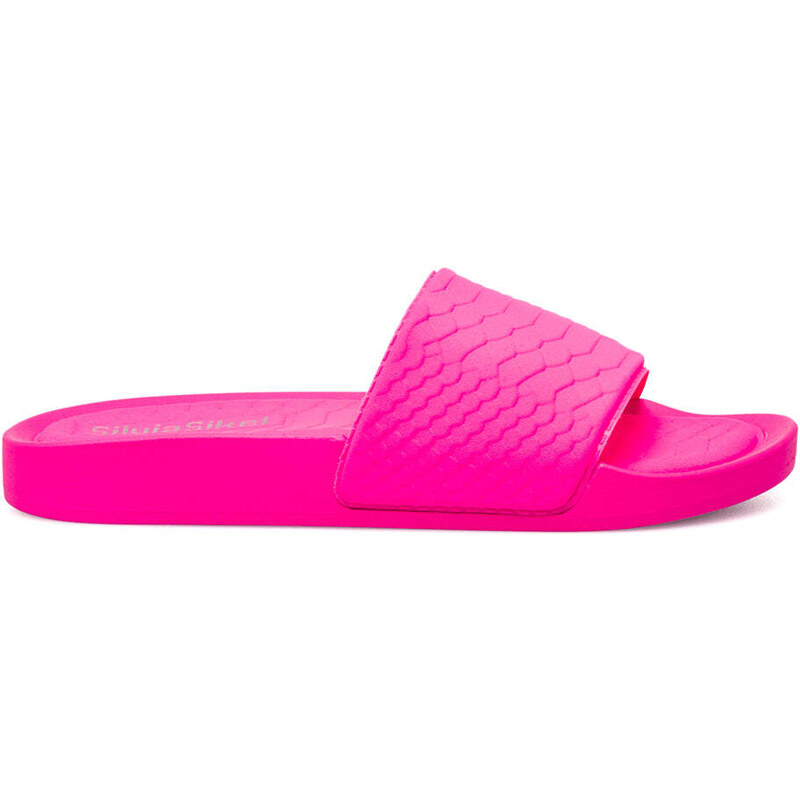 AMIX Ciabatte In Gomma Naturale Fucsia, Tacco Piatto, Senza Chiusura, Larghezza Normale, Per Donna E Uomo