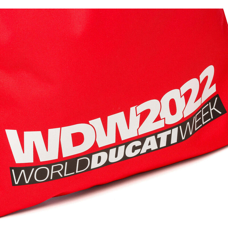 Sacca da palestra rossa con logo World Ducati Week 2022