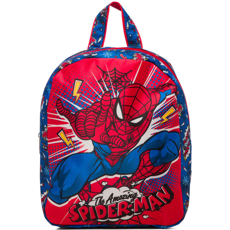 Zaino da scuola piccolo rosso e blu con stampa Spiderman