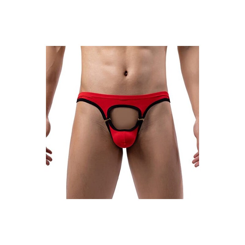 CEWIFO da Uomo Mutande Sexy in Cotone Biancheria Intima Traspirante Sexy Slip da Uomo Mutande Strane da Rosso L
