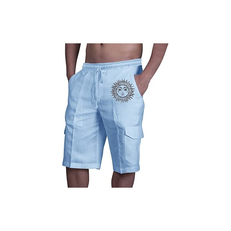 Pantaloni da abito beige in lino essenziale