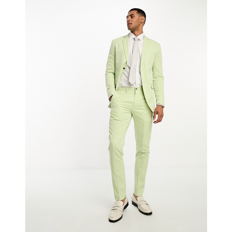 Jack & Jones Premium - Pantaloni da abito slim color menta-Verde
