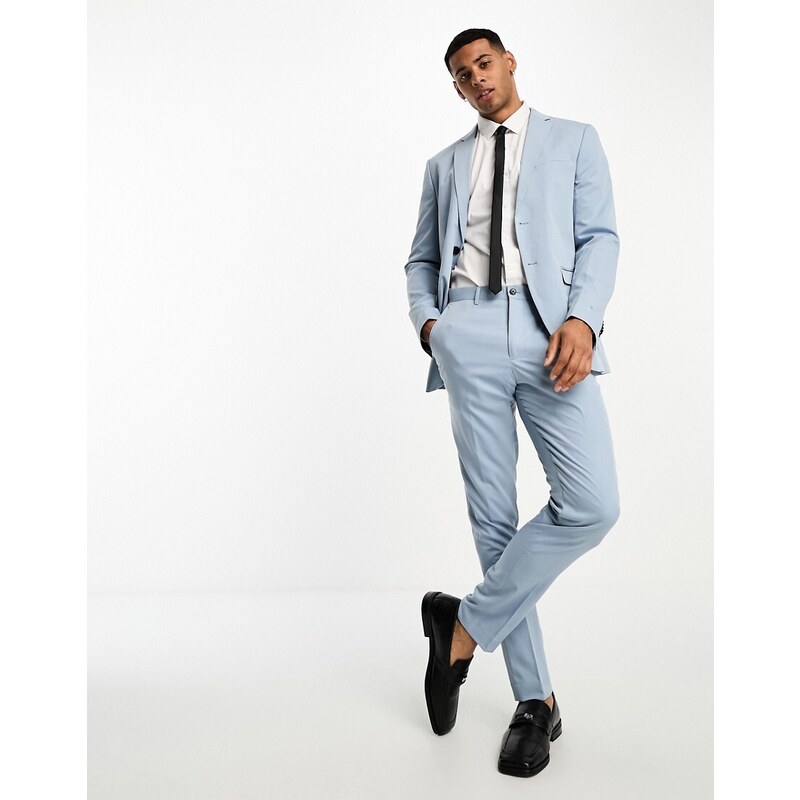 Jack & Jones Premium - Pantaloni da abito slim azzurri-Blu