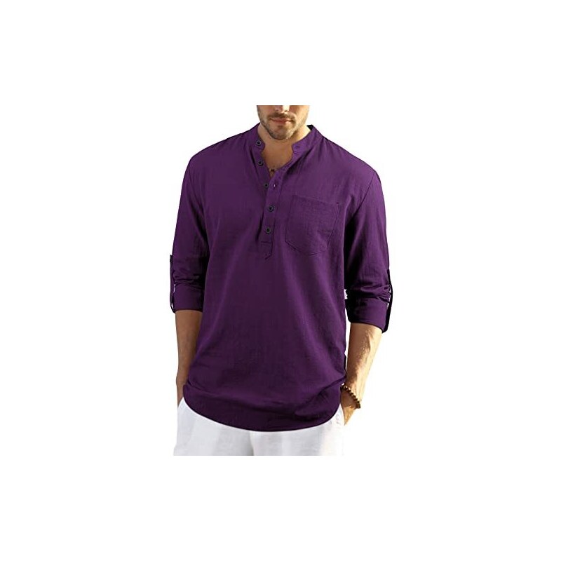 Camicia Uomo Hanes A Maniche Lunghe – Tinta Unita Arcobaleno – 100% Cotone - Foto 2