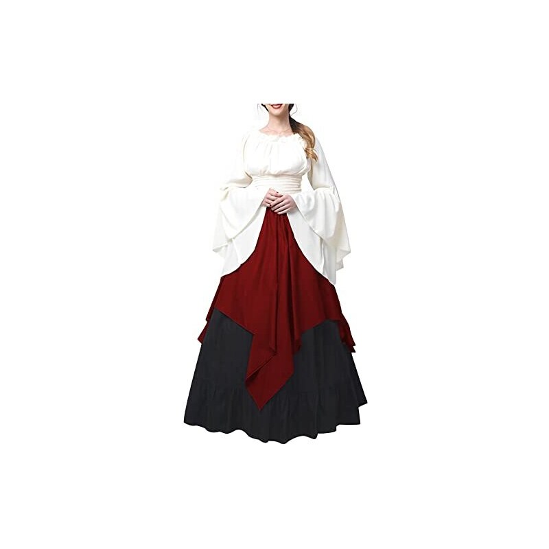 KOEMCY Vestito Casual Boho Floreale Abito Maniche Lunghe Vestiti - Foto 8