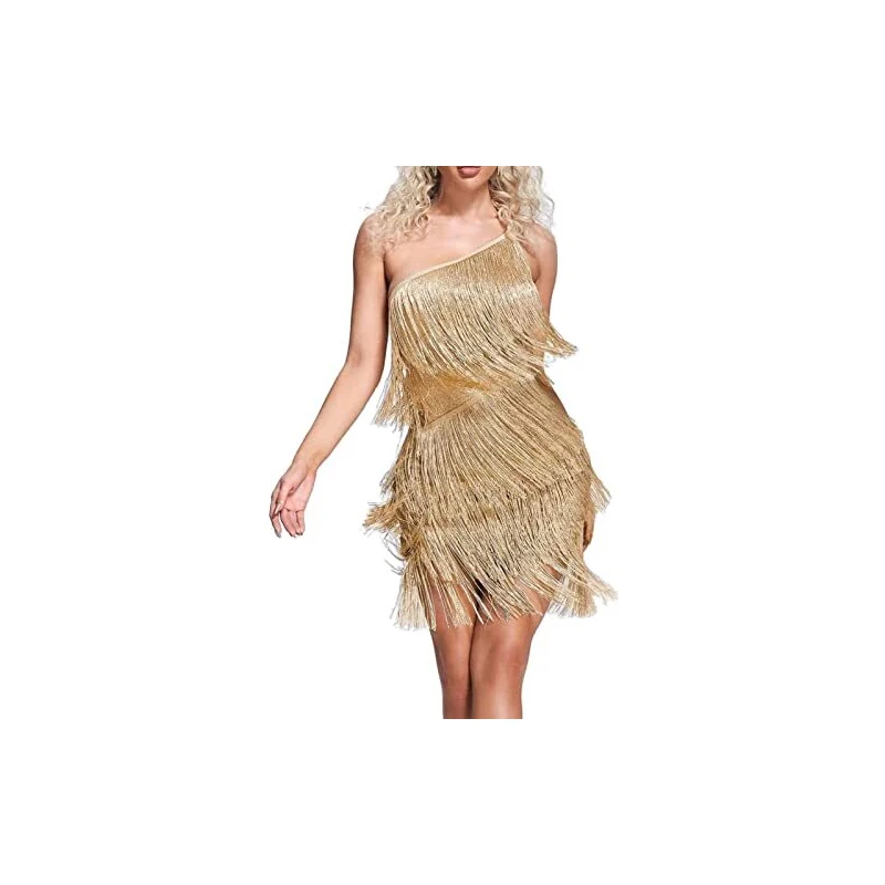 Abito Da Ballo Latino Con Paillettes - Top Monospalla E Gonna Tutu Per Bambine - Foto 12