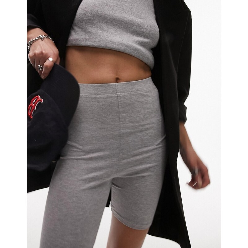 Topshop - Pantaloncini leggings basic grigio mélange